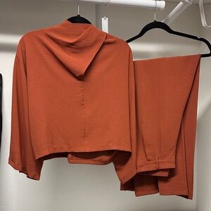 Zara Rust Wide Leg Pants & Top Set